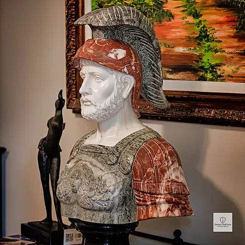 imagem de Busto Soldado Romano III em Mármore 81cm BMP040 Escultura de Presença e Sofisticação