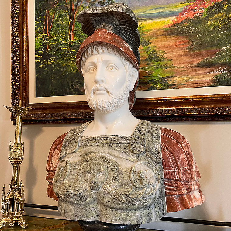 imagem do produto Busto Soldado Romano III em M�rmore 81cm BMP040 Escultura de Presen�a e Sofistica��o