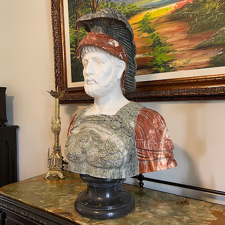 imagem do produto Busto Soldado Romano III em M�rmore 81cm BMP040 Escultura de Presen�a e Sofistica��o