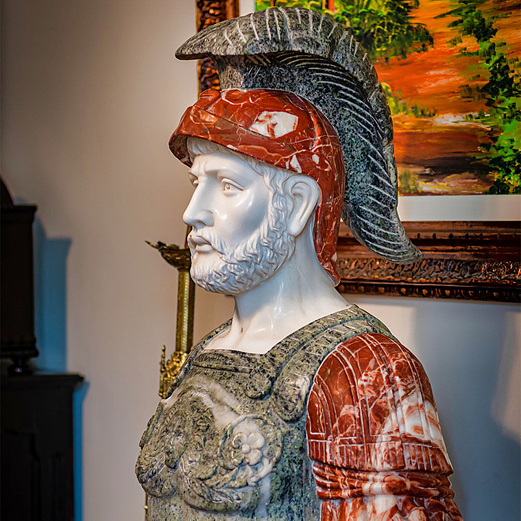 imagem do produto Busto Soldado Romano III em M�rmore 81cm BMP040 Escultura de Presen�a e Sofistica��o