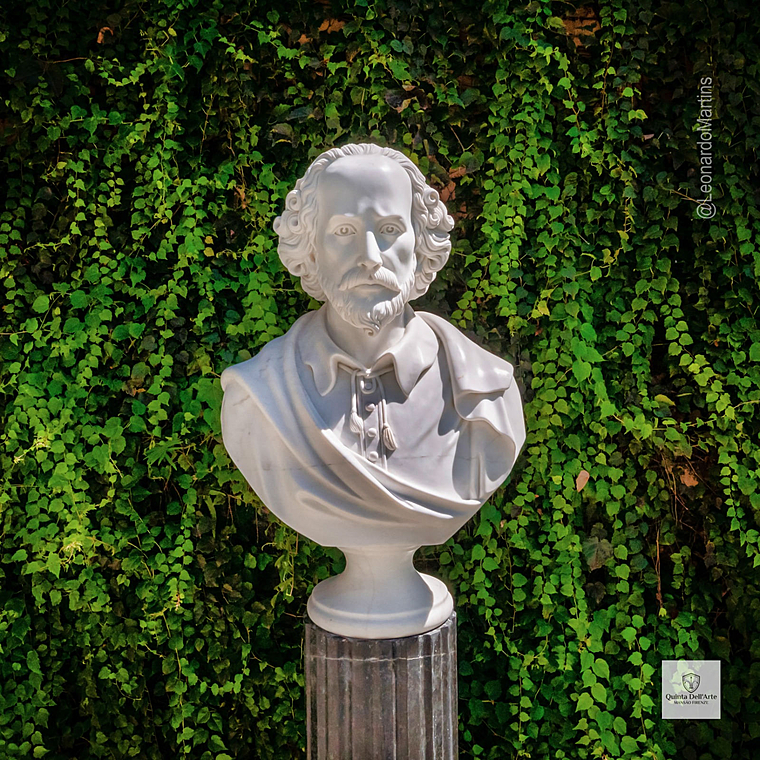 imagem do produto Busto William Shakespeare em M�rmore Branco 83cm BMP060 Escultura Cl�ssica Sofisticada