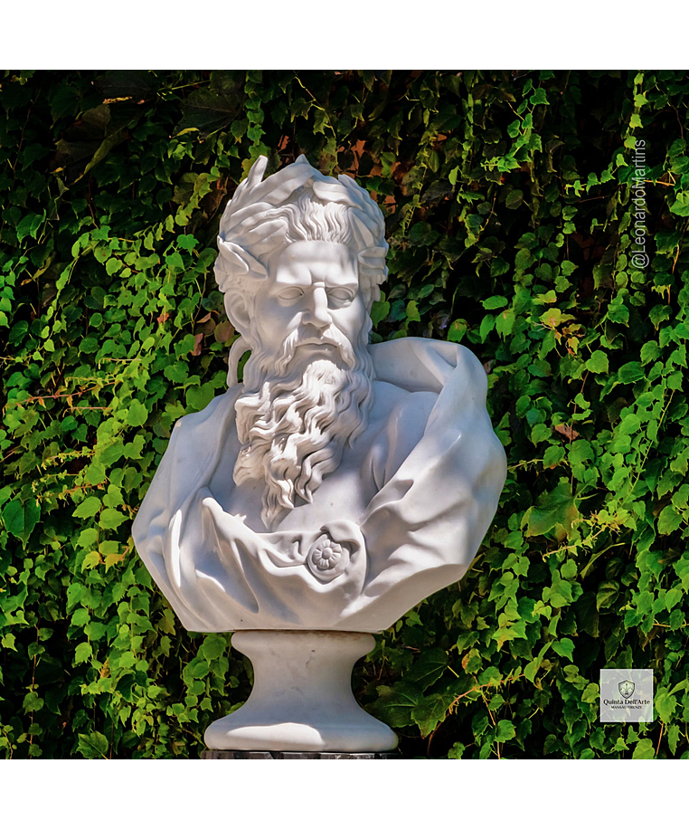 imagem do produto Busto Zeus em M�rmore Branco 79cm BMP062 Escultura Cl�ssica Imponente
