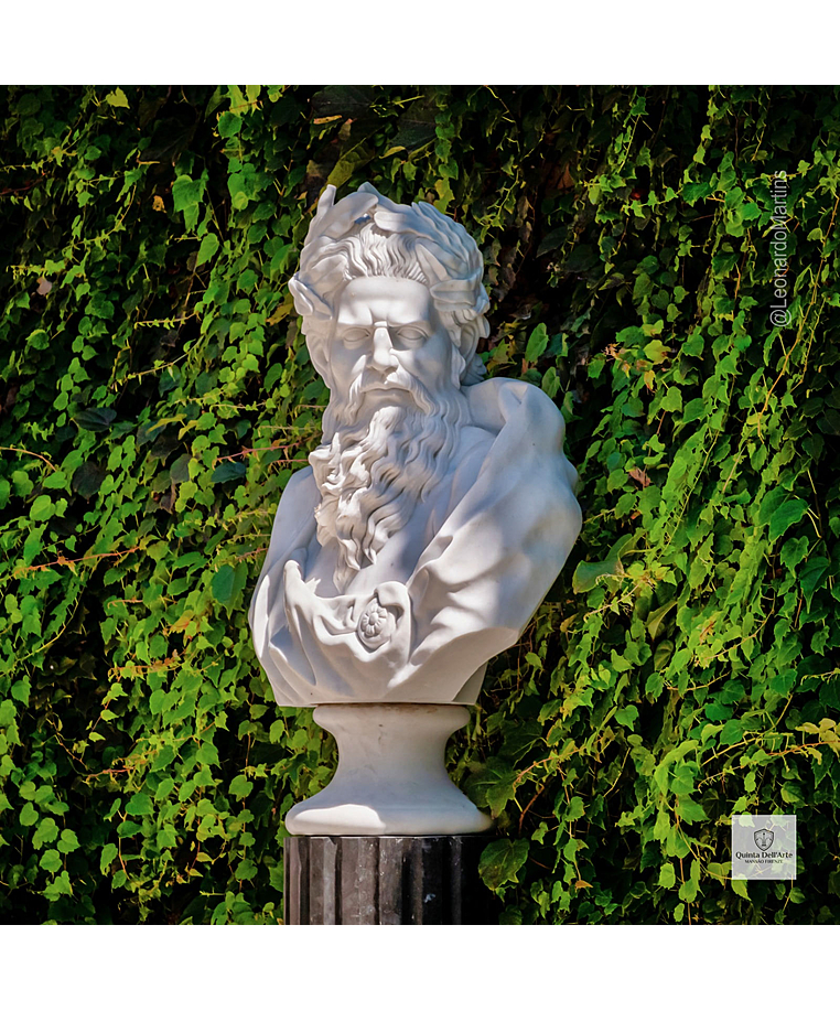 imagem do produto Busto Zeus em M�rmore Branco 79cm - BMP062