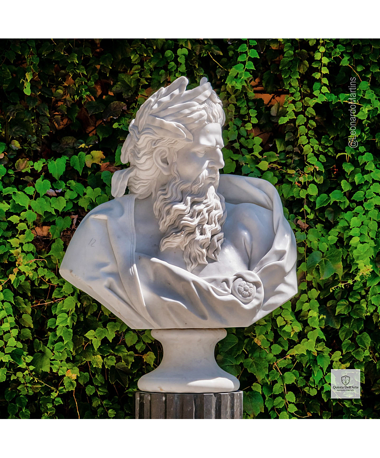 imagem do produto Busto Zeus em M�rmore Branco 79cm - BMP062