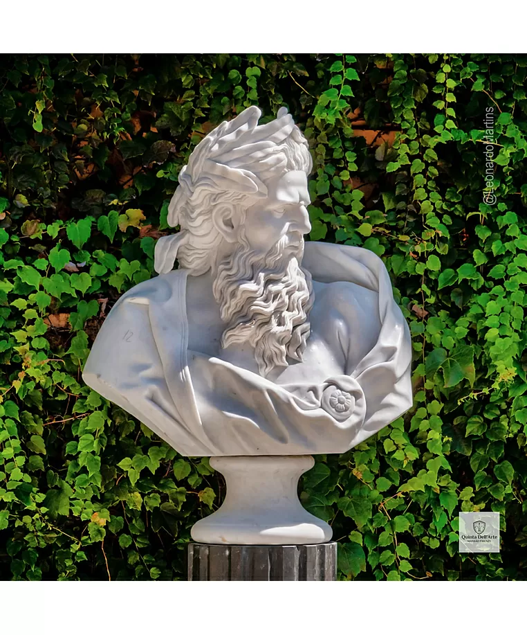 imagem do produto Busto Zeus em M�rmore Branco 79cm - BMP062