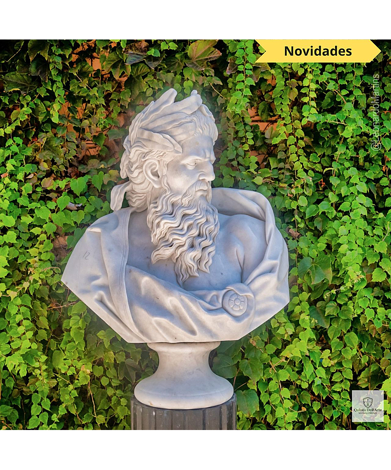 imagem do produto Busto Zeus em M�rmore Branco 79cm - BMP062