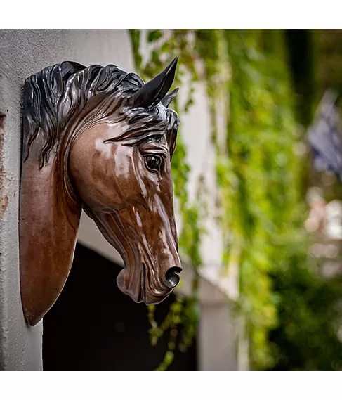 imagem de Cabeça de Cavalo em Bronze 47cm - VRBZ324 Obra Detalhada