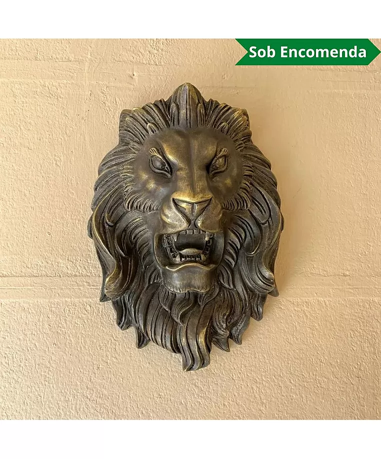 imagem do produto Cara de Le�o em Bronze 40cm - VRBZ322