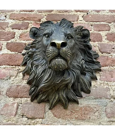 imagem de Cara de Leão em Bronze 40cm VRBZ324L Força e Detalhe