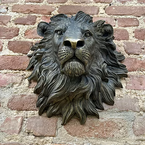 imagem de Cara de Leão em Bronze 40cm VRBZ324L Força e Detalhe