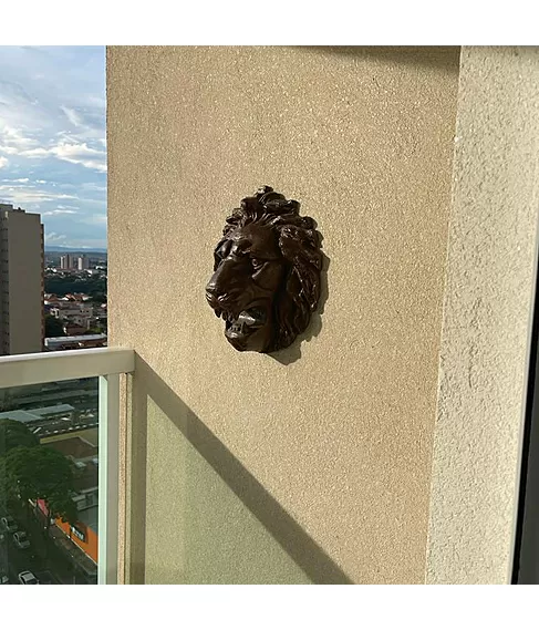 imagem de Cara de Leão em Ferro Fundido 30cm - VRF064 | Destaque no Jardim