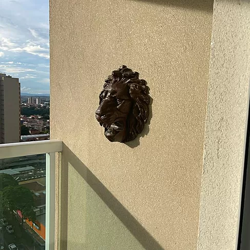 imagem de Cara de Leão em Ferro Fundido 30cm - VRF064 Destaque no Jardim