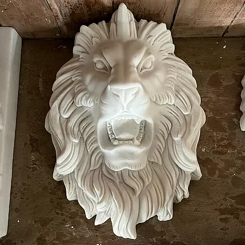 imagem de Cara de Leão em Mármore 36cm VRMP326 Design Clássico