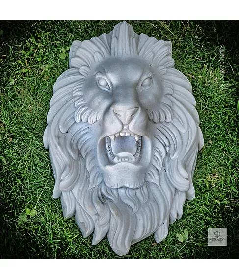 imagem de Cara de Leão em Mármore 45cm VRMP327 Elegância e Sofisticação