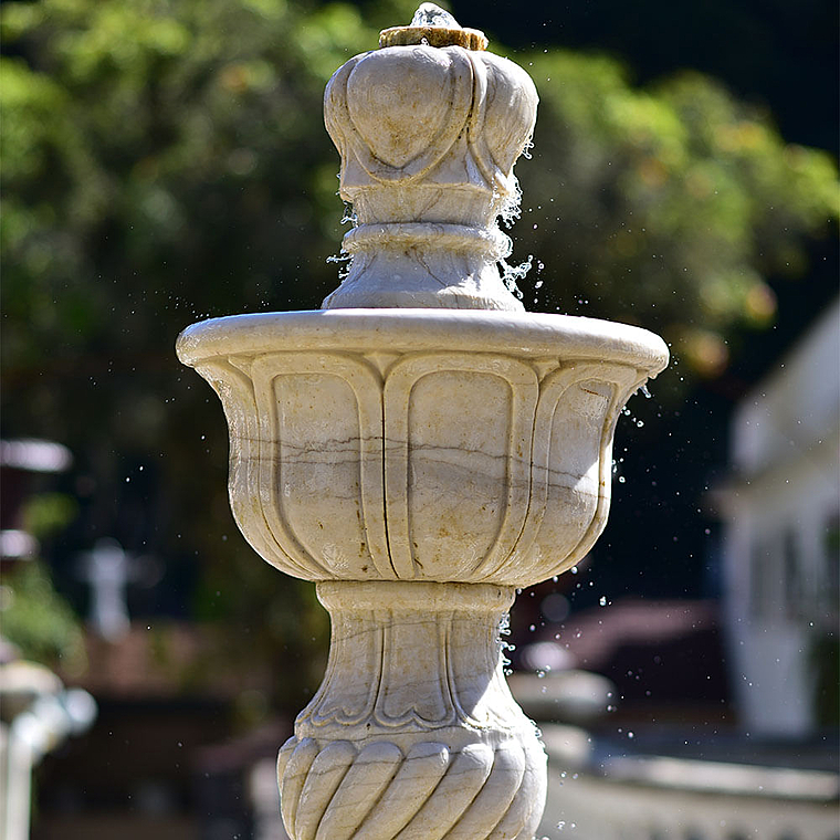 imagem do produto Chafariz 2 Pratos 200cm para Lago M�rmore Branco - FMP177 Design Cl�ssico