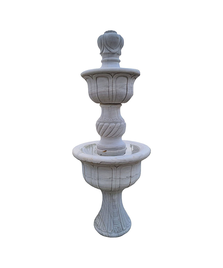 imagem do produto Chafariz 2 Pratos 200cm para Lago M�rmore Branco - FMP177 Design Cl�ssico