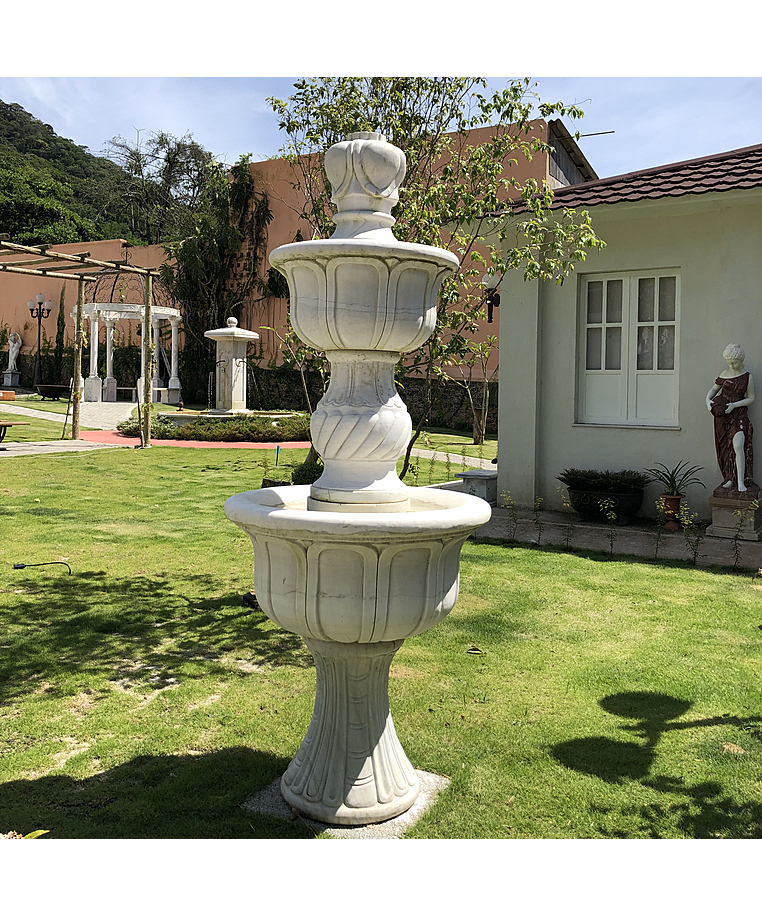 imagem do produto Chafariz 2 Pratos 200cm para Lago M�rmore Branco - FMP177