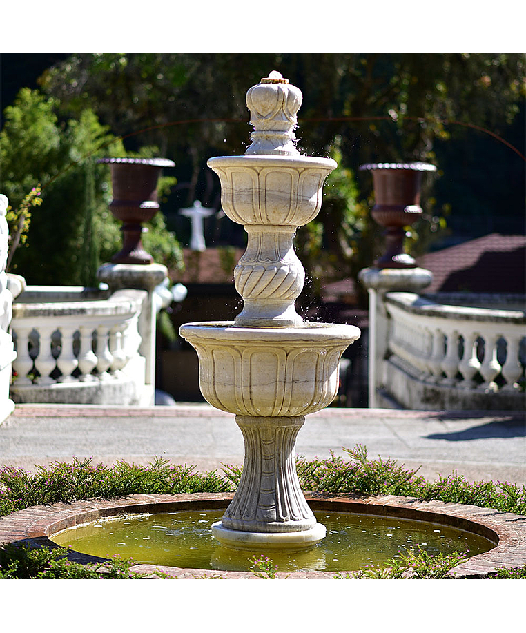 imagem do produto Chafariz 2 Pratos 200cm para Lago M�rmore Branco - FMP177