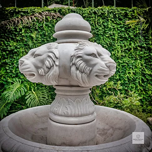 imagem de Chafariz 2 Pratos com Lago Mármore Branco 230cm - FMP353 Estilo Clássico e Refinado