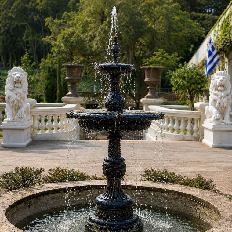imagem do produto Chafariz 2 Pratos em Bronze -  FBZ218 Design Elegante para Paisagismo