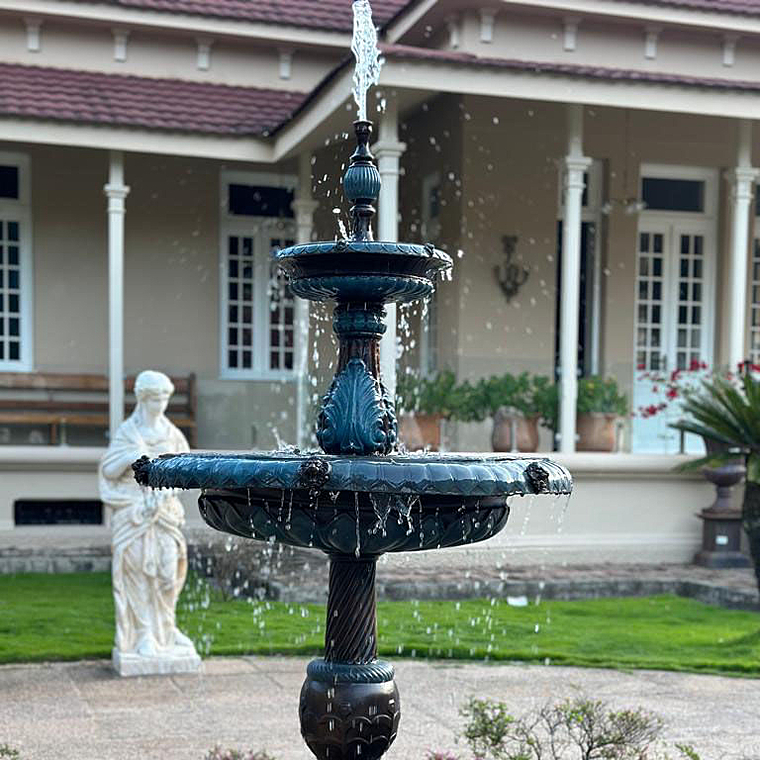 imagem do produto Chafariz 2 Pratos em Bronze -  FBZ218 Design Elegante para Paisagismo