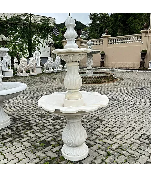 imagem de Chafariz 2 Pratos Mármore Branco 200cm - FMP229