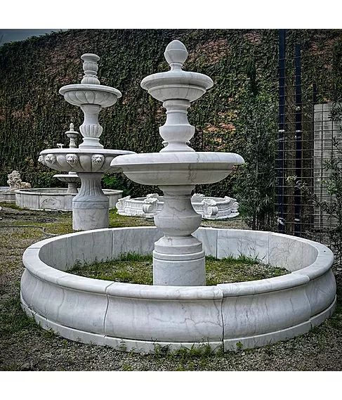 imagem de Chafariz 2 Pratos Mármore Branco-210cm - FMP380