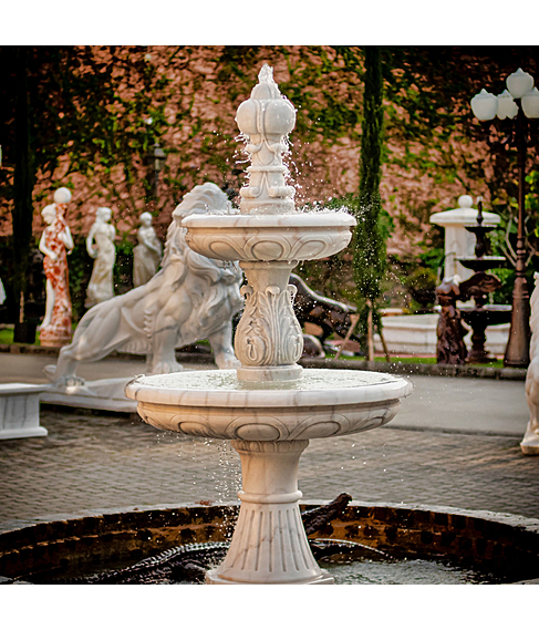 imagem de Chafariz 2 Pratos Mrmore Branco 240cm - FMP244