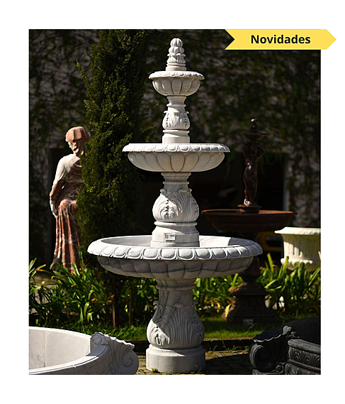 imagem de Chafariz 2 Pratos Mrmore Branco 240cm - FMP356