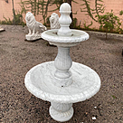 imagem do produto Chafariz 2 Pratos M�rmore Branco - FMP185 | Design Cl�ssico para Jardins