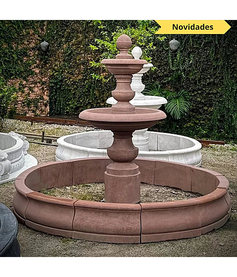 imagem de Chafariz 2 Pratos Mrmore Red 210cm - FMP381