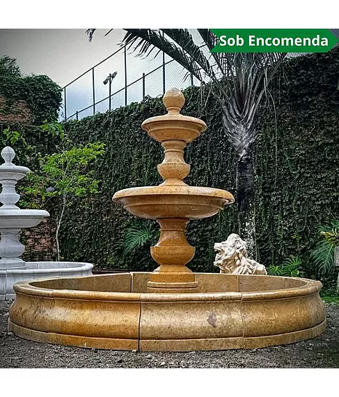 imagem de Chafariz 2 Pratos Mármore Red 210cm - FMP382 | Design Clássico para Jardins