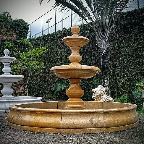 imagem de Chafariz 2 Pratos Mármore Red 210cm - FMP382 Design Clássico para Jardins