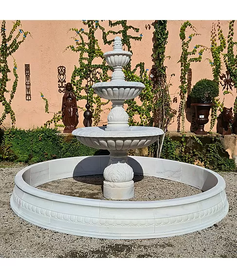 imagem de Chafariz 3 Pratos 240cm Mármore Branco - FMP197