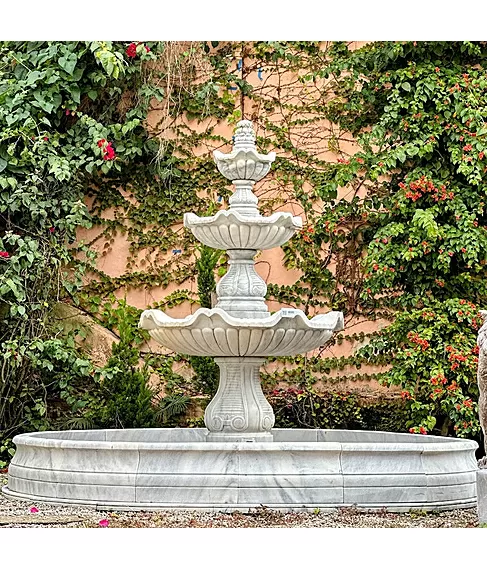 imagem de Chafariz 3 Pratos 240cm Mármore Branco - FMP199 | Estilo Clássico e Refinado