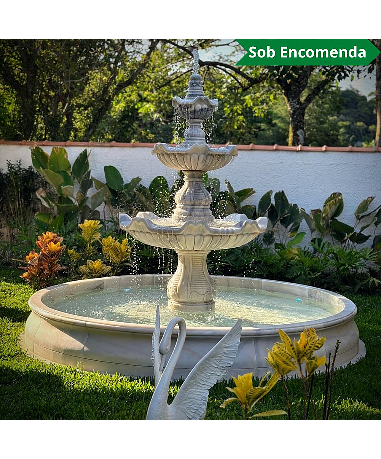 imagem do produto Chafariz 3 Pratos 240cm M�rmore Branco - FMP199 Estilo Cl�ssico e Refinado