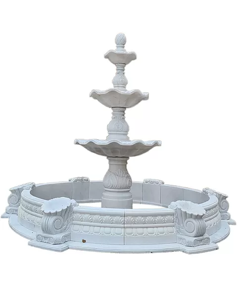 imagem de Chafariz 3 Pratos 250cm Mármore Branco - FMP198A