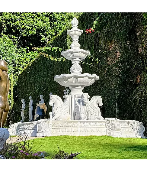 imagem de Chafariz 3 Pratos com Lago e Cavalos 300cm - FMP210