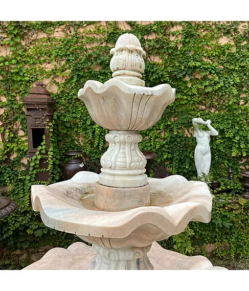 imagem de Chafariz 3 Pratos com Lago em Mármore 230cm - FMP169 | Sofisticação para Projetos 