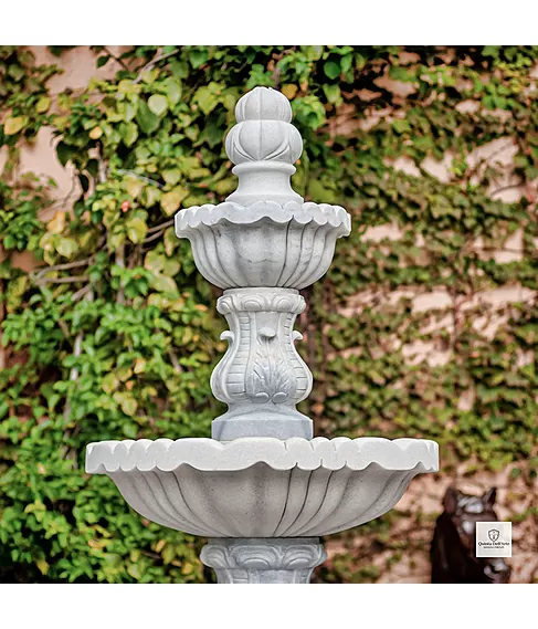 imagem de Chafariz 3 Pratos com Lago em Mármore 250cm - FMP211 | Estilo Clássico e Refinado