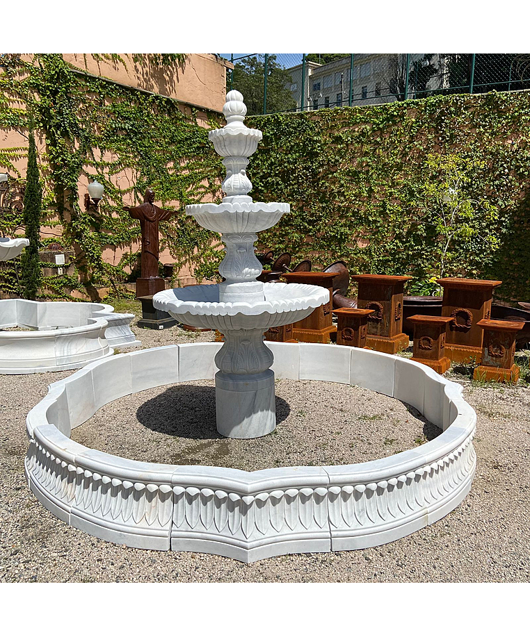 imagem do produto Chafariz 3 Pratos com Lago em M�rmore 250cm - FMP211 | Estilo Cl�ssico e Refinado