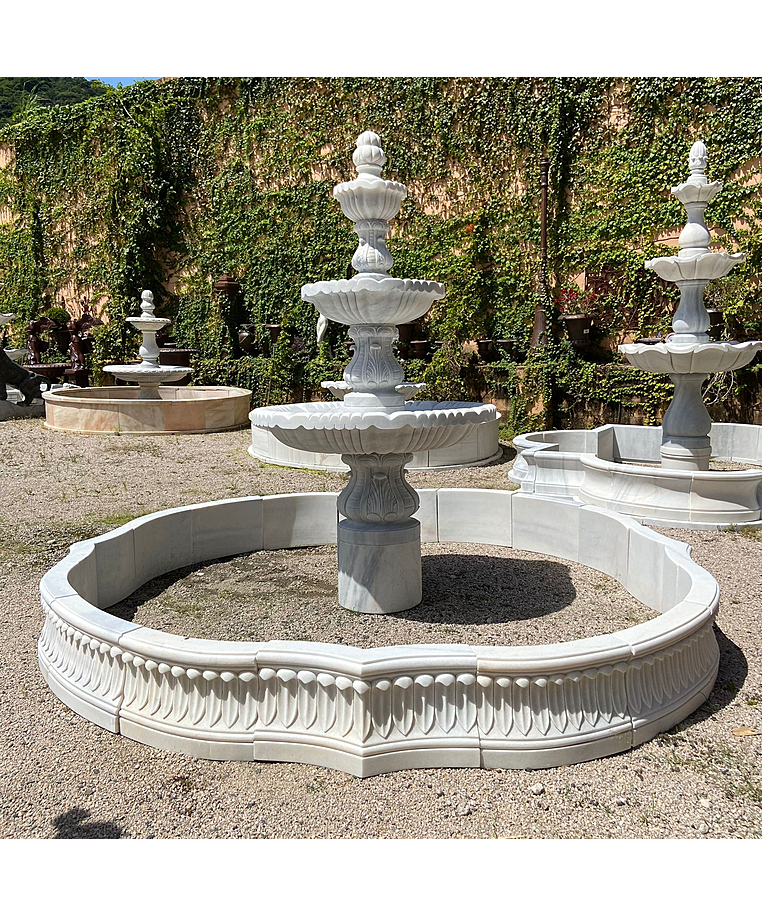 imagem do produto Chafariz 3 Pratos com Lago em M�rmore 250cm - FMP211 | Estilo Cl�ssico e Refinado