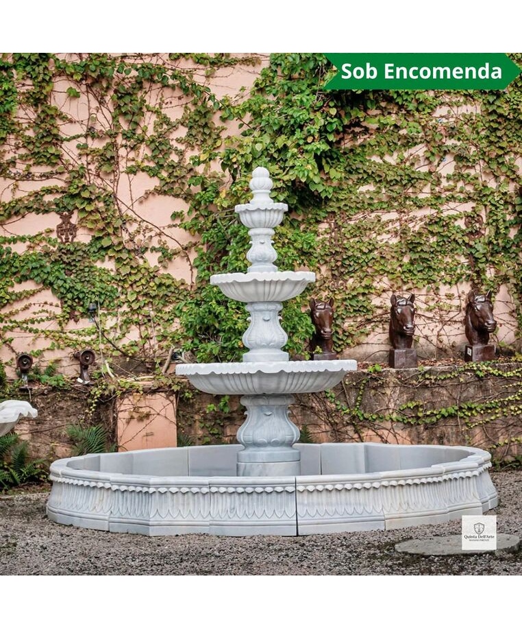 imagem do produto Chafariz 3 Pratos com Lago em M�rmore 250cm - FMP211 | Estilo Cl�ssico e Refinado