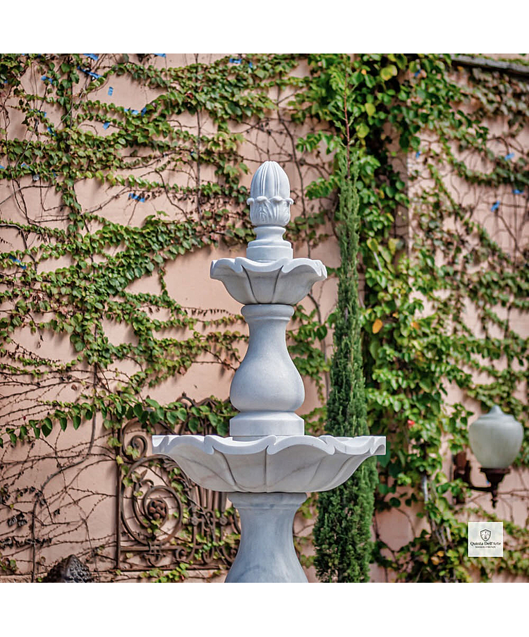 imagem do produto Chafariz 3 Pratos com Lago M�rmore Branco 315cm - FMP209