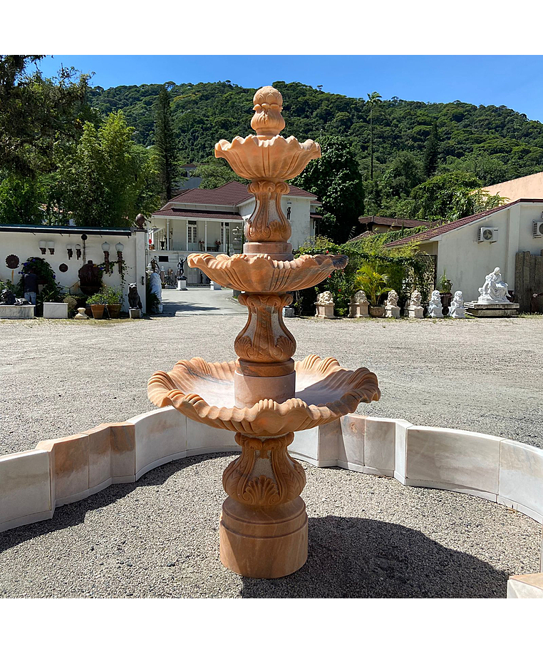 imagem do produto Chafariz 3 Pratos com Lago M�rmore Rosa 240cm - FMP212