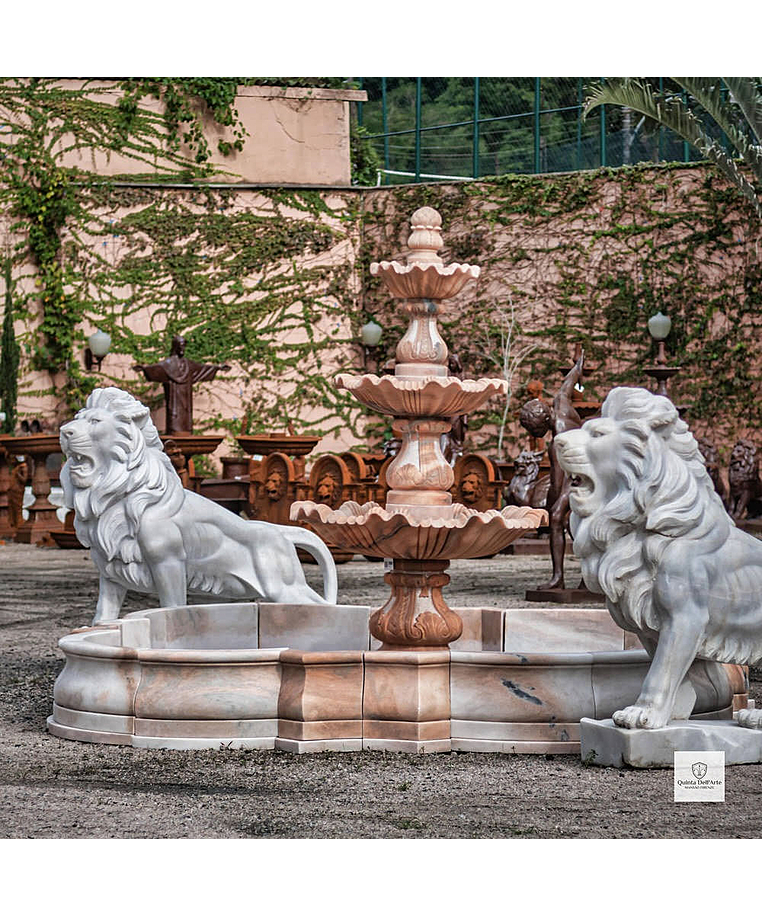 imagem do produto Chafariz 3 Pratos com Lago M�rmore Rosa 240cm - FMP212