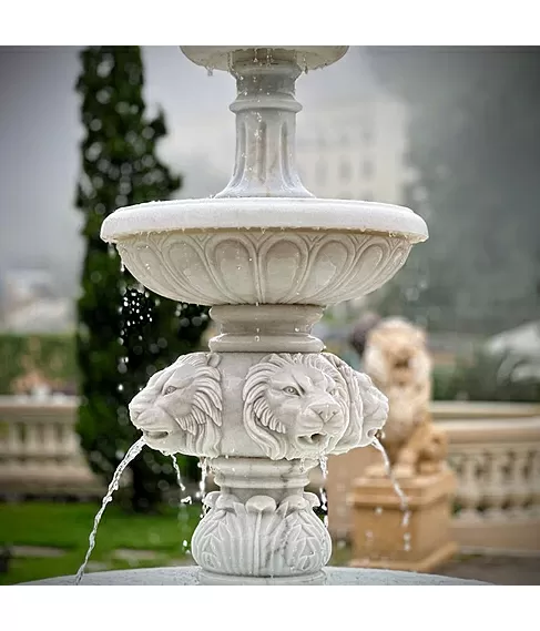 imagem de Chafariz 3 Pratos em Mármore Branco 230cm -  FMP219