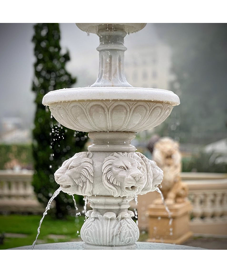 imagem do produto Chafariz 3 Pratos em M�rmore Branco 230cm -  FMP219