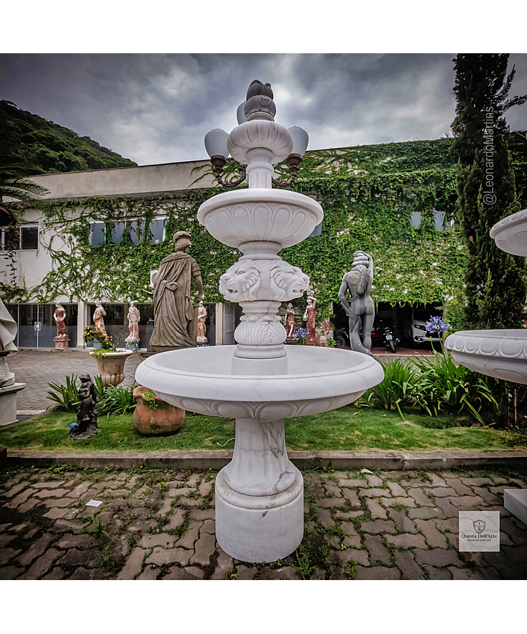 imagem do produto Chafariz 3 Pratos em M�rmore Branco 230cm -  FMP219