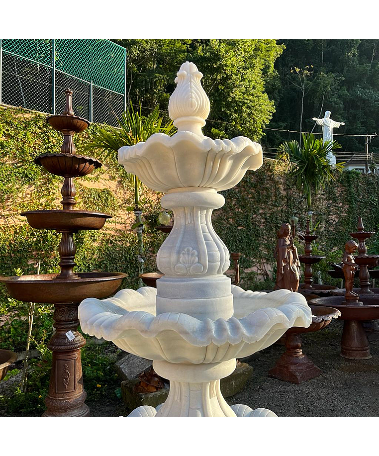 imagem do produto Chafariz 3 Pratos em M�rmore Branco 240cm - FMP224